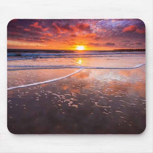 Ventura State Beach At Sunset Mouse Pad (Front)