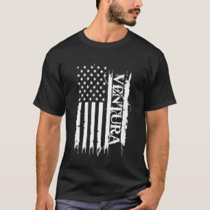Ventura United States Distressed w US Flag T-Shirt
