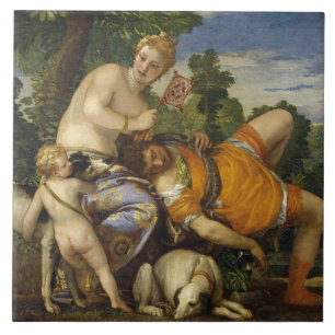 Venus and Adonis (by Paolo Veronese) Tile