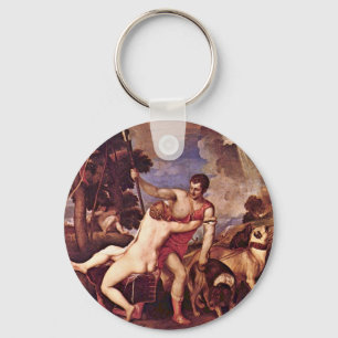 Venus And Adonis,  By Tizian Keychain