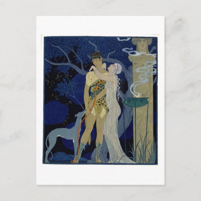 Venus and Adonis (colour litho) Postcard (Front)