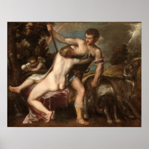 Venus and Adonis - Titian Fine Art Poster