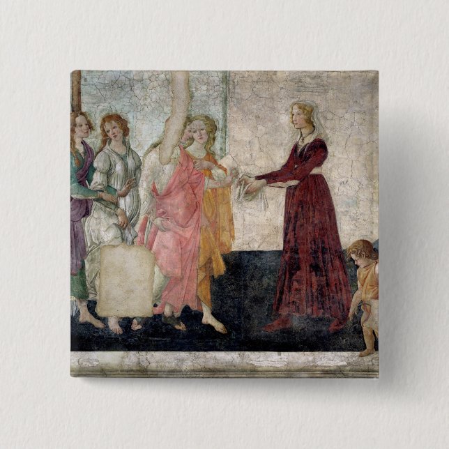 Venus and the Graces 2 Inch Square Button (Front)