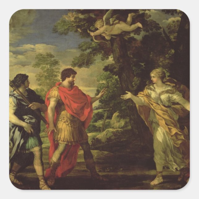 Venus Appearing to Aeneas as a Huntress, c.1635 (o Square Sticker (Front)