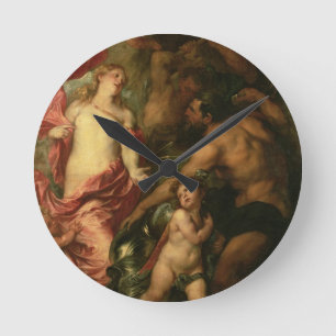 Venus asking Vulcan for the Armour of Aeneas (oil Round Clock
