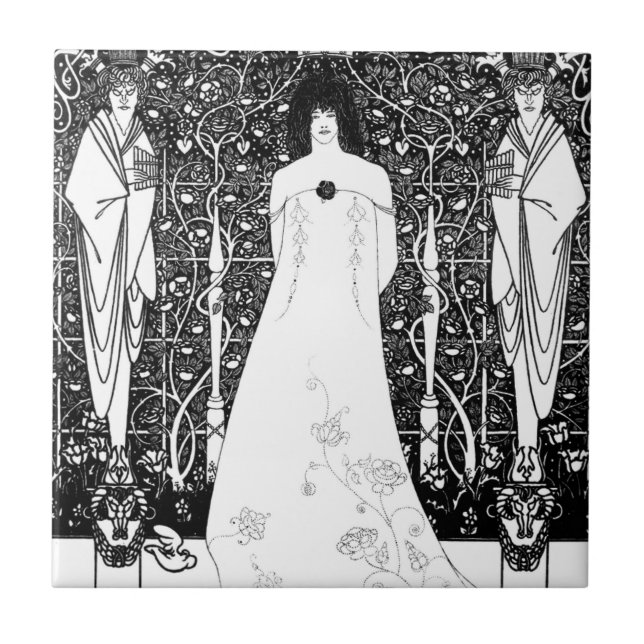 Venus Between Terminal Gods By Aubrey Beardsley Tile (Front)