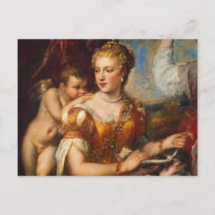 Venus Blindfolding Cupid Postcard