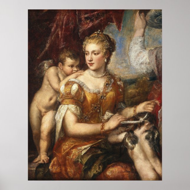 Venus Blindfolding Cupid - Titian Fine Art Poster (Front)