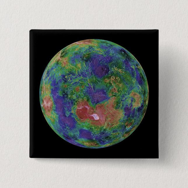 Venus centred on the North Pole 2 Inch Square Button (Front)