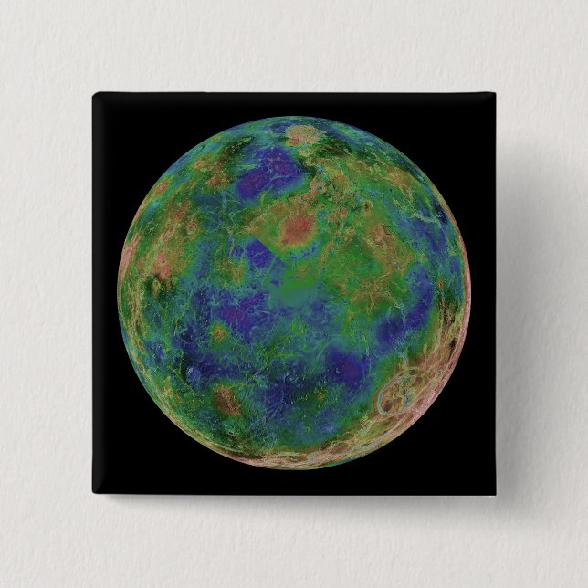 Venus centred on the South Pole 2 Inch Square Button (Front)