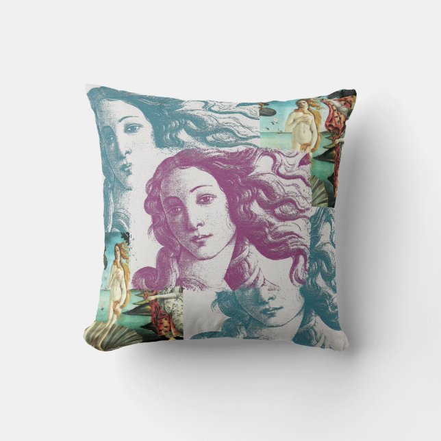 Venus Collage Throw Pillow (Front)