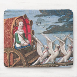 Venus comes to the rescue on a chariot drawn mouse pad