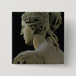 Venus de Milo, detail of the back of the head, Hel 2 Inch Square Button