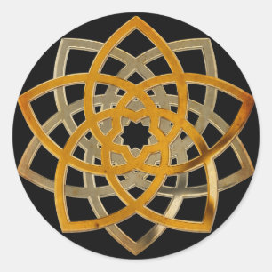 Venus Flower Duo - antique metal, black Classic Round Sticker