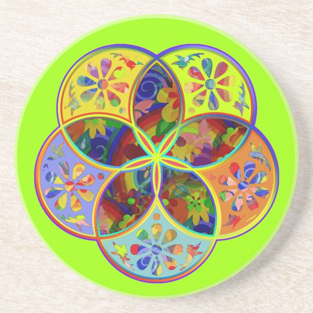 Venus Flower of Love fineART Flower Power Coaster (Front)