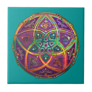 Venus Flower of Love fineART Oriental Antique Gold Tile