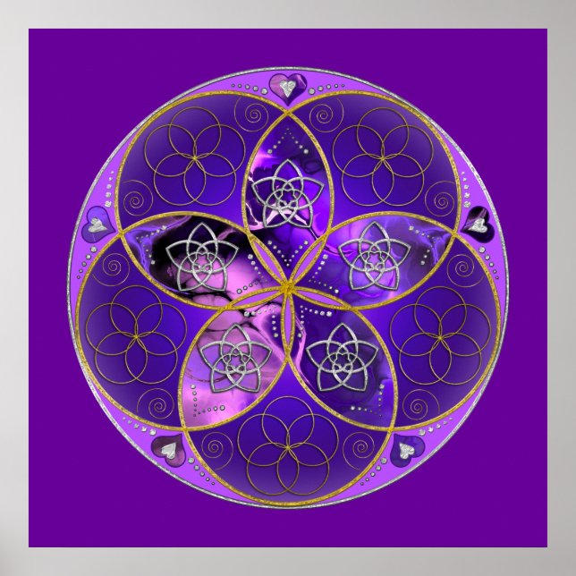 Venus Flower of Love fineART violet pink Poster (Front)