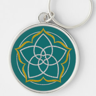 VENUS FLOWER / Venusblume Lotus SILVER GOLD Keychain