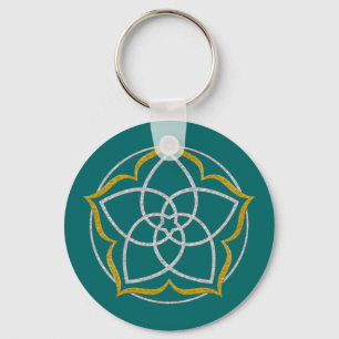 VENUS FLOWER / Venusblume Lotus SILVER GOLD Keychain
