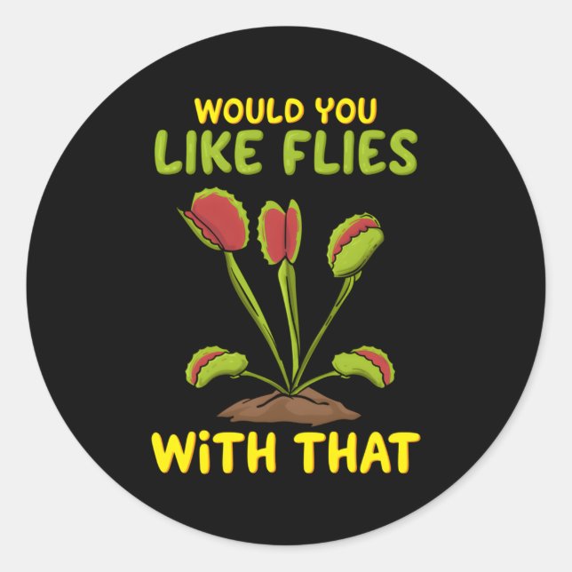 Venus Fly Trap For A Carnivorous Plants Gardener Classic Round Sticker (Front)