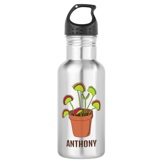 Venus Fly Trap Plant Illustration Personalized 532 Ml Water Bottle (Front)