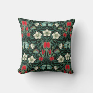 Venus Flytrap and Blue Butterfly Throw Pillow