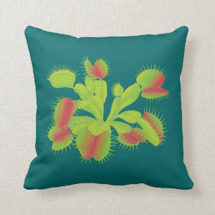Venus Flytrap Carnivorous Plant Throw Pillow