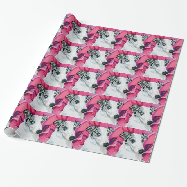 'Venus Flytrap' - Collie dog Wrapping Paper (Unrolled)