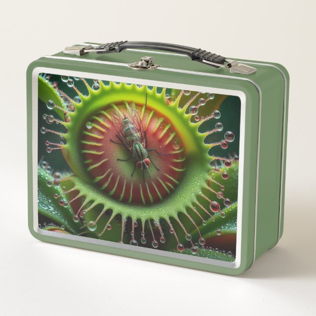 Venus Flytrap Floral Whimsical Weird Fun Metal Lunch Box (Front)
