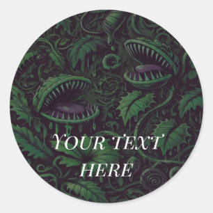 Venus Flytrap Green Slime Halloween Party  Classic Round Sticker