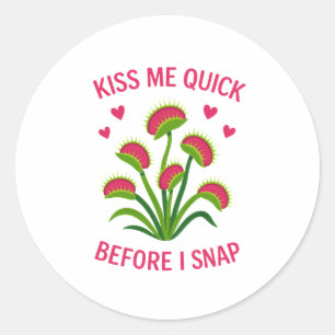 Venus Flytrap Kiss Me Quick Round Sticker