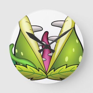 venus flytrap monster round clock