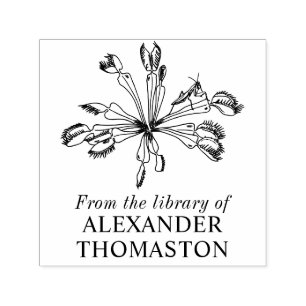 Venus Flytrap Plant Mantis Library Book Name Self-inking Stamp