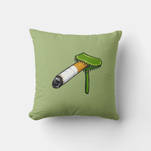 Venus Flytrap Plant With Cig Throw Pillow
