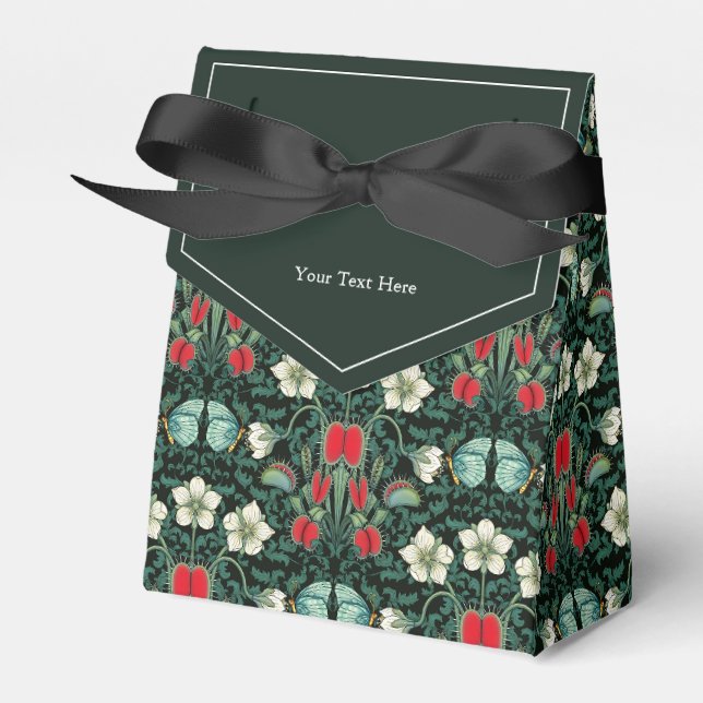 Venus Flytrap Victorian Botanical Custom Tent Favor Box (Front Side)