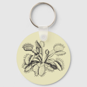 Venus Flytrap Vintage Art Keychain