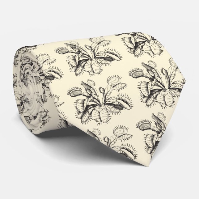 Venus Flytrap Vintage Botanical Tie (Rolled)