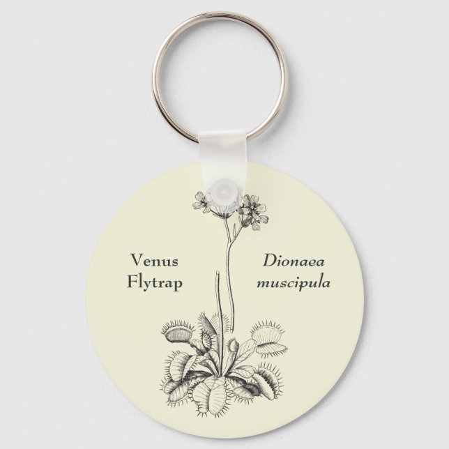 Venus Flytrap Vintage Floral Keychain (Front)