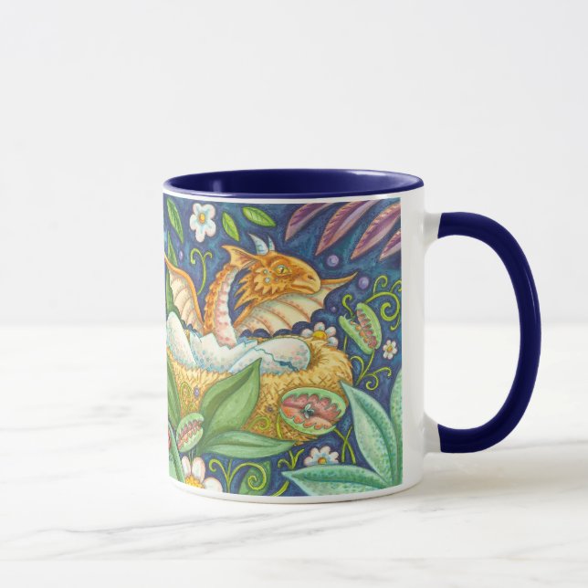 Venus Flytraps and Hatching Dragon Fantasy Mug (Right)