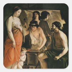 Venus in Vulcan's Forge, 1641 Square Sticker
