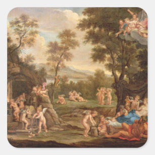 Venus in Vulcan's Forge, 18th century Square Sticker