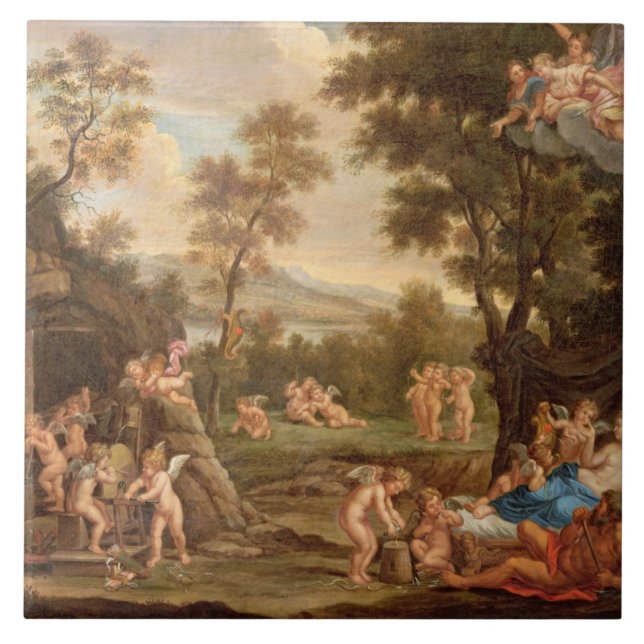 Venus in Vulcan's Forge, 18th century Tile (Front)