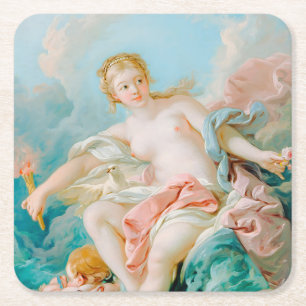 Venus on the Waves by François Boucher  Square Paper Coaster