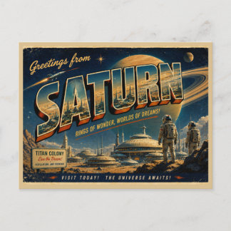 Venus Retro Sci-Fi Postcard | Vintage Space Travel