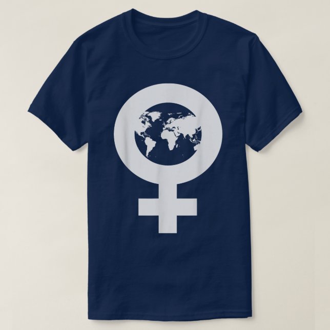Venus SymbolFeminism Equality Women World Map Tee6 T-Shirt (Design Front)
