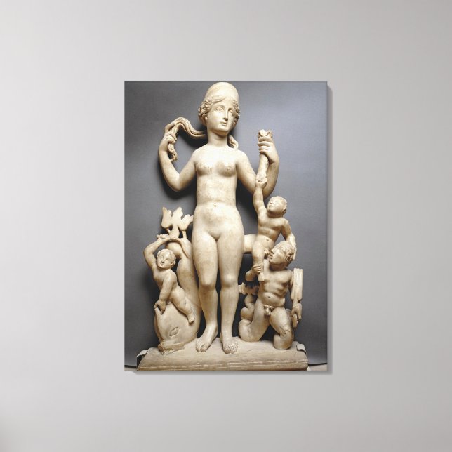 Venus with putti, a triton and a dolphin, Roman, 4 Canvas Print (Front)
