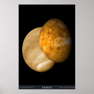 Venus with Visible and Radar Illumination Poster