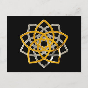 Venusblume Duo Gold Silver black Postcard