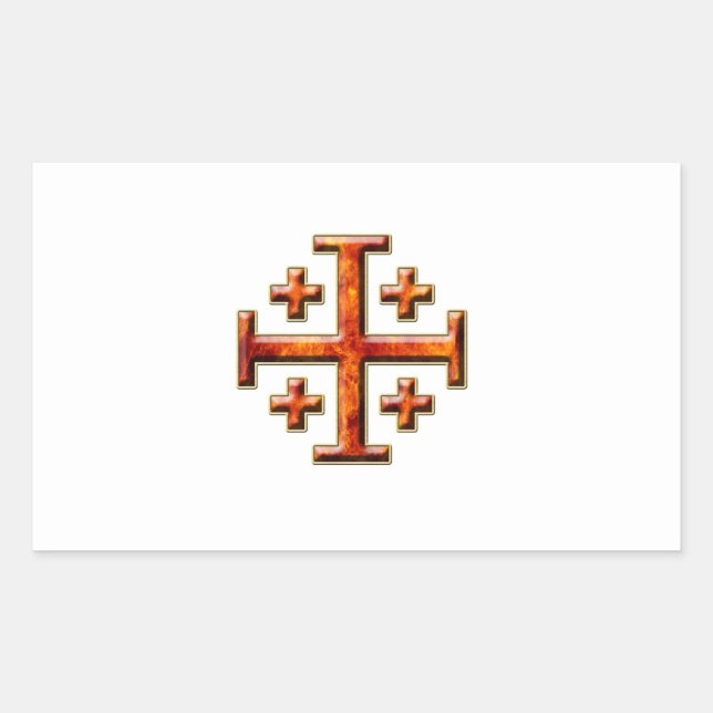 Ver 3 – Jerusalem Cross - Clear Back Sticker (Front)