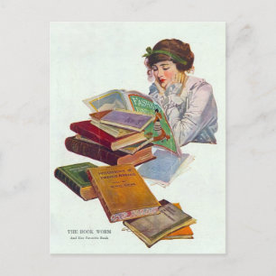 ver de livre vintage avec carte postale Fashion Ma